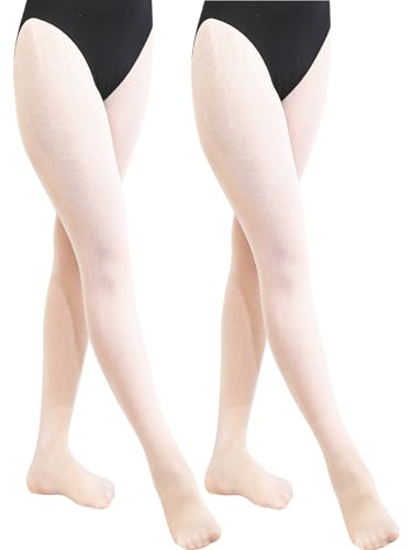 BALAYSIER Ballettstrumpfhose Mädchen und Damen 90D Weiche ballett strumpfhose Hochelastische tanzstrumpfhose für Tanz und Performance 1-2 Paar(Rosa+Rosa,L) von BALAYSIER