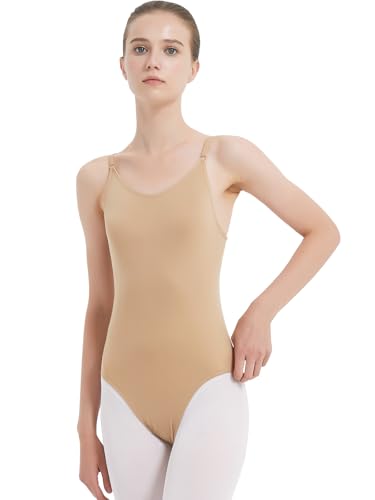 BALAYSIER Camisole Ballett Trikot für Damen und Mädchen Nude Ballettkleidung Nahtlose Turnanzug Camisole Tanztrikots mit verstellbaren Trägern(L) von BALAYSIER