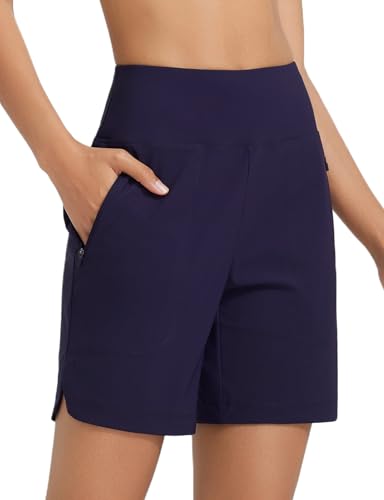 baleaf Damen 7" Badeshorts mit Sonnenschutz Badehosen Chlorresistente Strandhose UPF50+ Tiefblau M von baleaf