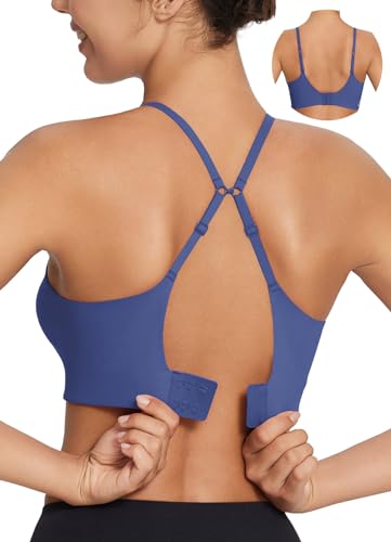 baleaf Damen Padded Sports Bras Verstellbarer Spaghettiträger Kabelloser Comfy Yoga Workout Everyday Bras Blau L baleaf Damen Padded Sports Bras Verstellbarer Spaghettiträger Kabelloser Comfy Yoga Workout Everyday Bras Blau L von baleaf