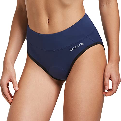 BALEAF Damen Radsport Unterwäsche 3D gepolsterte Fahrradshorts Leichte schnell trocknende Radhosen Atmungsaktiv Radlerunterhose mit 3D Gel Sitzpolster Navy Blau S von BALEAF