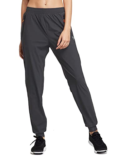 BALEAF Outdoorhose Damen Cargohose Jogginghose Leicht Sporthose lang Trainingshose Atmungsaktiv Sweatpants travel Pants Dunkelgrau S von BALEAF