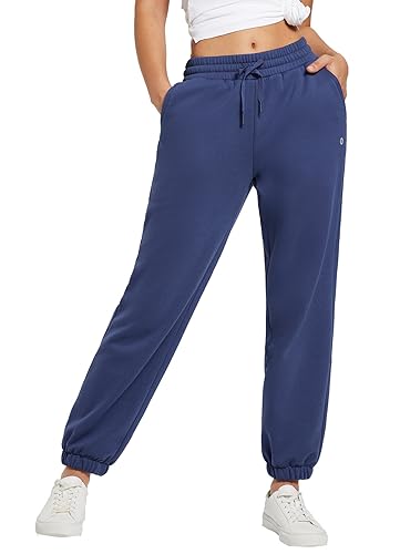 BALEAF Damen Sweatpants Baumwolle Baggy Fleecd Lined Thermo Jogginghose Warm mit Taschen Blau M von BALEAF