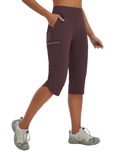 baleaf Damen Wanderhose Cargohose Atmungsaktiv Elastische Outdoorhose Trekkinghose Schnelltrockend Leicht mit Reißverschlusstasche Dunkelbraun XL von baleaf