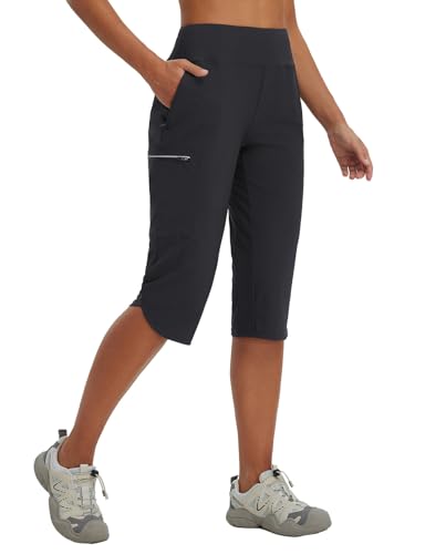 baleaf Damen Wanderhose Cargohose Atmungsaktiv Elastische Outdoorhose Trekkinghose Schnelltrockend Leicht mit Reißverschlusstasche Schwarz XXL von baleaf