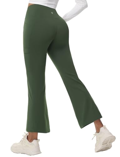 baleaf Damen Wanderhose Wasserabweisend Outdoorhose Winddicht Thermo Hose Schlaghose Trekkinghose mit Taschen Winter Armeegrün XL von baleaf