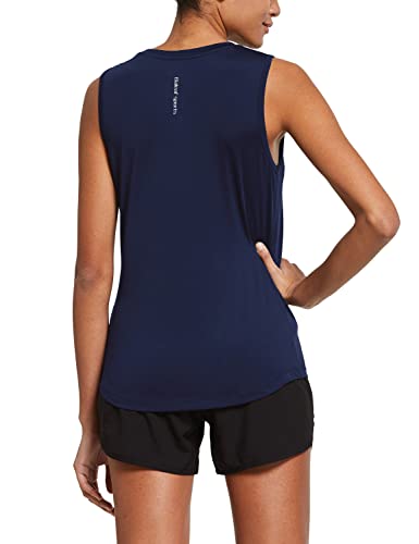BALEAF Damen Workout Tank Top ärmellos Sportshirt Fitness Yoga Shirts Blau XL von BALEAF