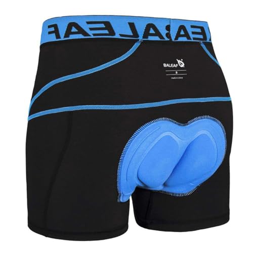 BALEAF Fahrradhose Herren Radunterhose Gepolstert Radlerhose Gepolstert Fahrrad Unterhosen Radhose Kurz Radlerunterhose Fahrradbekleidung Blau L von BALEAF