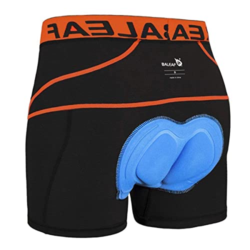 BALEAF Fahrradhose Herren Radunterhose Gepolstert Radlerhose Gepolstert Fahrrad Unterhosen Radhose Kurz Radlerunterhose Fahrradbekleidung Orange M von BALEAF