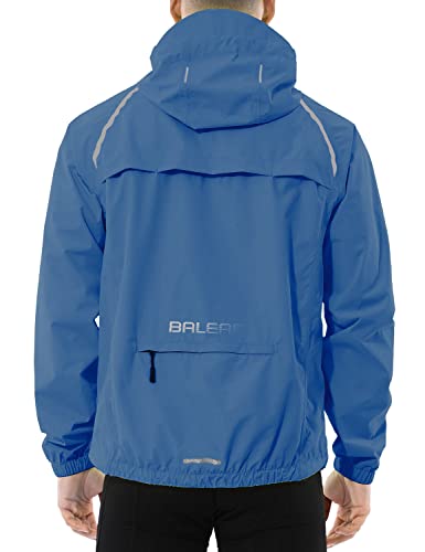 BALEAF Fahrradjacke Herren Regenjacke Wasserdicht Atmungsaktiv Wanderjacke Windbreaker Outdoor Jacken Leichte Windjacke Trekking Regenjacke Radjacke Blau S von BALEAF