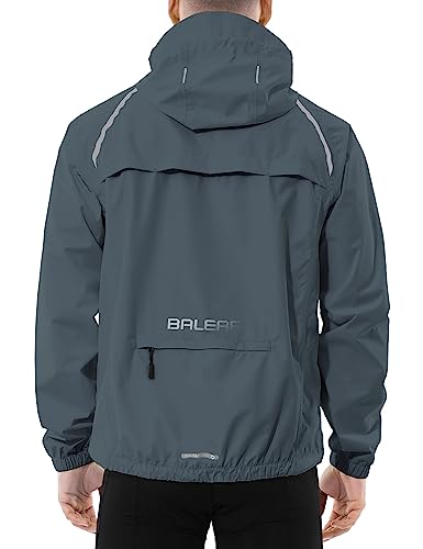 BALEAF Fahrradjacke Herren Regenjacke Wasserdicht Atmungsaktiv Wanderjacke Windbreaker Outdoor Jacken Leichte Windjacke Trekking Regenjacke Radjacke Dunkelgrau M von BALEAF