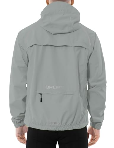 baleaf Fahrradjacke Herren Regenjacke Wasserdicht Atmungsaktiv Wanderjacke Windbreaker Outdoor Jacken Leichte Windjacke Trekking Regenjacke Radjacke Grau XXXL von baleaf