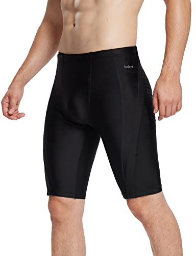 BALEAFjammer Badehose Herren Schwimmhose Badehose eng Jammer Badehose Schwimmen Jammer Lang Badehose für Herren knielangen Badehose zum Schwimmen Schwarz M von BALEAF