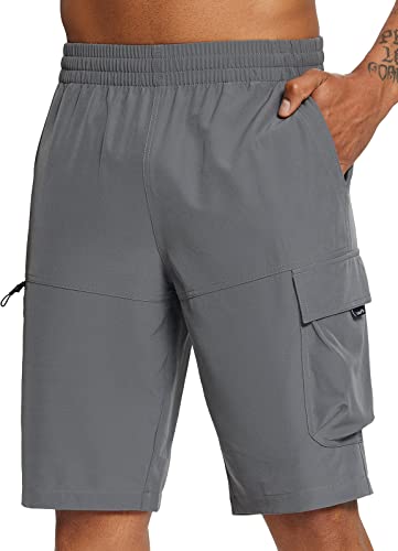 baleaf Herren Cargo Shorts Sport Shorts Outdoorhose kurz Bermuda Wanderhose mit 5 Taschen wasserdicht schnelltrocknend für Sommer Wandern Camping Grau XXL baleaf Herren Cargo Shorts Sport Shorts Outdoorhose kurz Bermuda Wanderhose mit 5 Taschen wasserdicht schnelltrocknend für Sommer Wandern Camping Grau XXL von baleaf