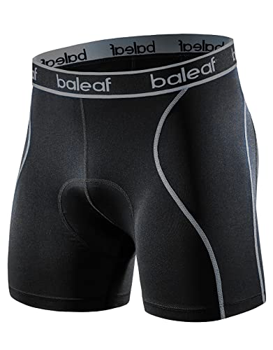 baleaf Herren Radfahren Unterwäsche Atmungsaktive Mesh Radhosen für Männer 4D Gel Polsterung Mountain Biking Fahrrad Liner Grau/Schwarz M von baleaf