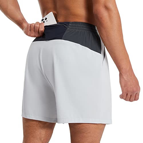 BALEAF Sporthose Kurze Hose Herren Laufhose Sommer 2 in 1 Laufshorts Badehose Badeshorts Atmungsaktiv mit Handytasche und Innenslip,Grau,XL von BALEAF