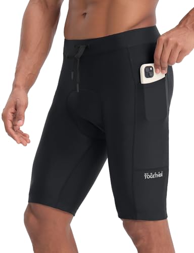 baleaf MTB Radhose Herren Kurz mit Taschen Gepolstert 4D Fahrradhose Gepolstert 9 Inch Sommer Shorts Sports Schwarz XXL von baleaf
