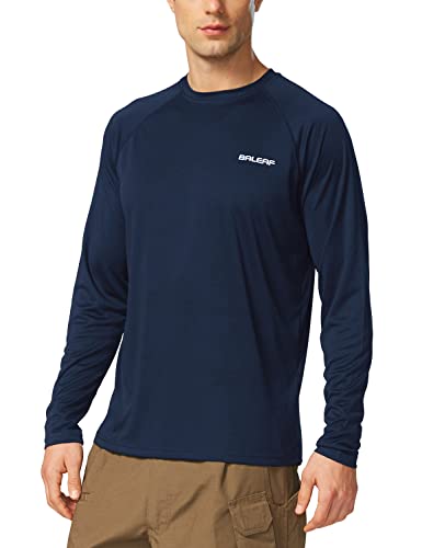 BALEAF UV Shirt Herren Wasser UV-Schutz UPF 50+ Rashguard Sonnenschutz Langarm Shirt DunkelblauM von BALEAF