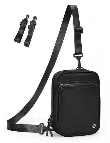 BALEAF Wasserdicht 1.5L Sport Bauchtasche Gürteltasche Damen Herren Laufen Hüfttaschen Brustbeutel Crossbody Bag Unisex Umhängetasche mit verstellbarem Riemen Schwarz von baleaf