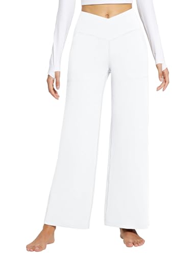baleaf Weite Hose Damen Yogahose mit Taschen Stoffhose Hohe Taille Jogginghose Straighthose Bauchkontrolle Schlaghose Sporthose Weiß M baleaf Weite Hose Damen Yogahose mit Taschen Stoffhose Hohe Taille Jogginghose Straighthose Bauchkontrolle Schlaghose Sporthose Weiß M von baleaf