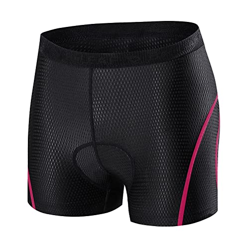 BALEAF Women's Cycling Underwear 3D Padded Biking Shorts Bike Mountain Liner Breathable Chamois, Black PPink XXL von BALEAF