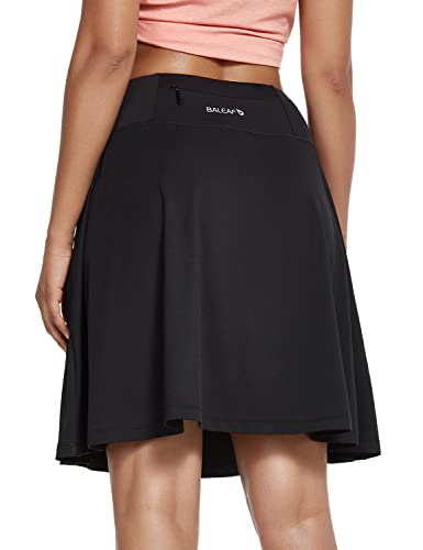 BALEAF Women's Skorts Skirts 20" Knee Length Long Golf Sports Casual Skirts Modest with Pockets Black Medium von BALEAF