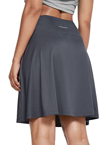 BALEAF Women's Skorts Skirts 20" Knee Length Long Golf Sports Casual Skirts Modest with Pockets Grey Large von BALEAF