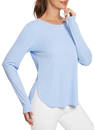 BALEAF Women's Sun Shirts UPF 50+ Long Sleeve Hiking Tops Lightweight Quick Dry UV Protection Outdoor Clothing Light Blue S von BALEAF