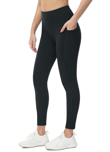 baleaf Damen Thermo Leggings gefütterte Winter Hose mit Teddy Fleece high Waist Winter wasserdichte Sporthose Schwarz XL von baleaf