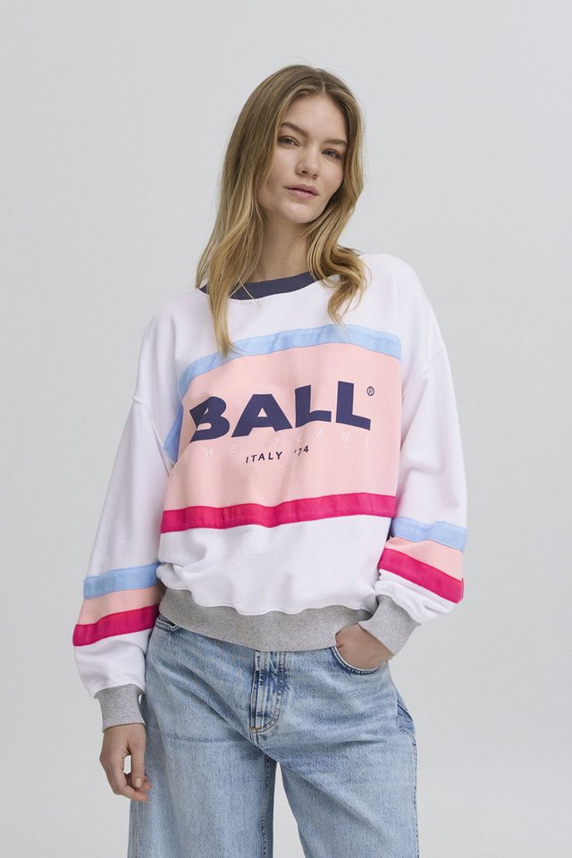 BALL Rundhalspullover BALUCA SWEAT modisches Sweatshirt mit Logo-Print von BALL