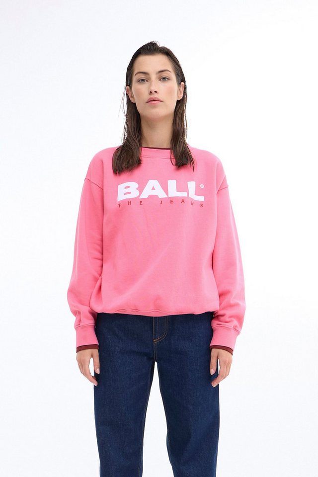 BALL Rundhalspullover BASIMONA SWEAT lässiges Sweatshirt mit doppeltem Bündchen von BALL