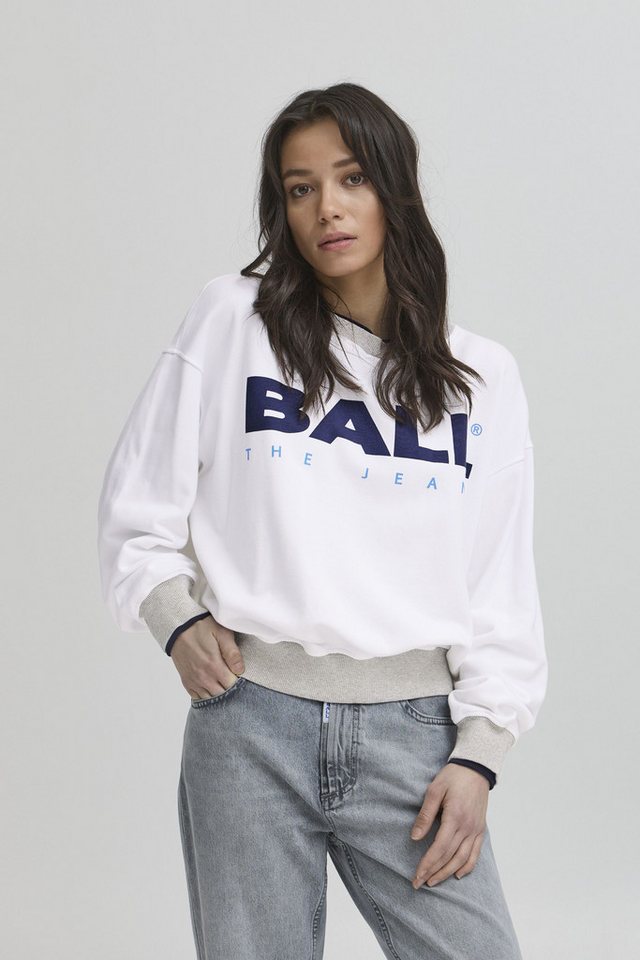 BALL Rundhalspullover BASIMONA SWEAT lässiges Sweatshirt mit doppeltem Bündchen von BALL