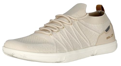 BALLOP Hybrid Sneaker - Barfußschuh für Damen/Herren mit breiter Zehenbox und 2 unterschiedlich gedämpfter Einlegesohlen - 2 mm/5 mm (Beige, EU Schuhgrößensystem, Erwachsene, Numerisch, M, 45) von BALLOP