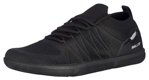 BALLOP Hybrid Sneaker - Barfußschuh für Damen/Herren mit breiter Zehenbox und 2 unterschiedlich gedämpfter Einlegesohlen - 2 mm/5 mm (Black, EU Schuhgrößensystem, Erwachsene, Numerisch, M, 44) von BALLOP