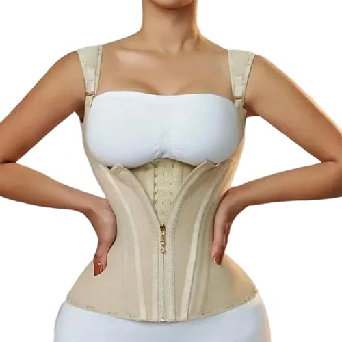 BALQOIFD Corset Body Shaper Für Frauen Stahl Knochen Bauchkontrolle Shapewear Bodysuit Butt Lifter Post Chirurgie-beige-XL von BALQOIFD