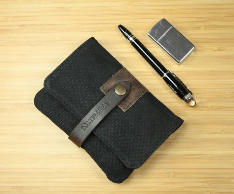 Gewachste Tabaktasche, Tabakbeutel, Kleine Tabaktasche Für Raucher, Schwarze von BALTIBANAS