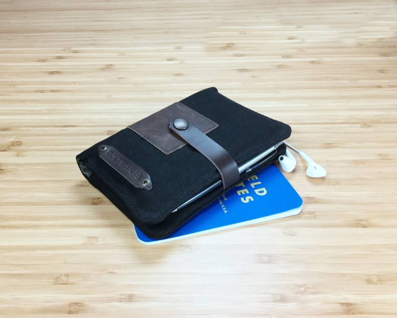 Gewachstes Canvas Reise-Notizbuch, Gewachste Leinenhülle Für Field Notes von BALTIBANAS