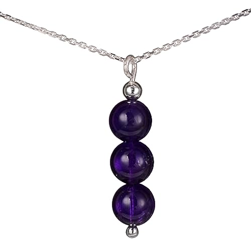 Edelstein Anhänger Halskette - Jade, Aventurin, Amethyst, Malachit, Mondstein, Rosenquarz, Tigerauge, Lapislazuli, Turmalin, Obsidian, inklusive italienischer Sterling Silber Kette, handgefertigt in von BALTICANA JEWELRY