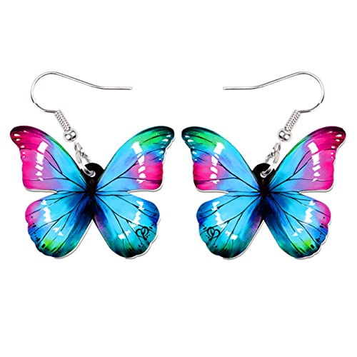 BAMAY Acryl Insekten Monarch Schmetterling Ohrringe baumeln Schmuck blau Morpho Schmetterling Ohrringe für Frauen Mädchen Charms Geschenke (Blau) von BAMAY