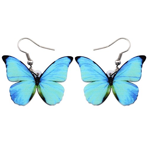 BAMAY Acryl Insekten Monarch Schmetterling Ohrringe baumeln Schmuck blau Morpho Schmetterling Ohrringe für Frauen Mädchen Charms Geschenke (Blau 619) von BAMAY