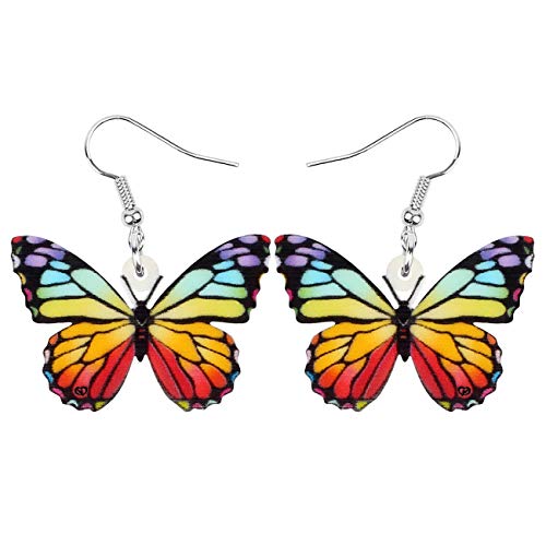 BAMAY Acryl Insekten Monarch Schmetterling Ohrringe baumeln Schmuck blau Morpho Schmetterling Ohrringe für Frauen Mädchen Charms Geschenke (Mehrfarbig) von BAMAY