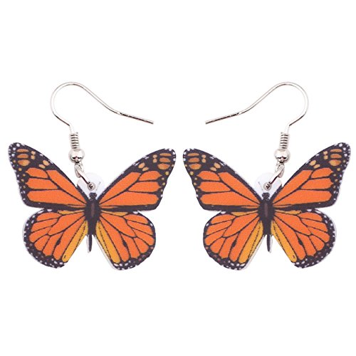 BAMAY Acryl Insekten Monarch Schmetterling Ohrringe baumeln Schmuck blau Morpho Schmetterling Ohrringe für Frauen Mädchen Charms Geschenke (Orange) von BAMAY