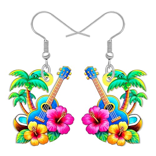 BAMAY Acryl Lustig Urlaub Strand Ohrringe für Frauen Mädchen Hawaii Sommer Schmuck Beachy Geschenke Krabbe Kokosnuss Palme Ozean Charms (Irideszent) von BAMAY