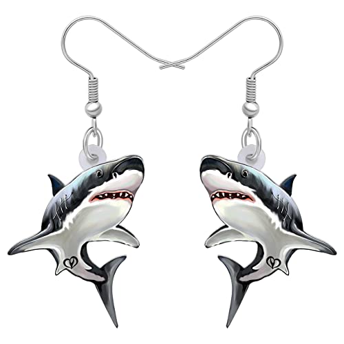 BAMAY Acryl Neuheit Cartoon Hai Ohrringe Hängend Ozean Fisch Baumeln Schmuck Hai Geschenke für Damen Mädchen Charms (Multi) von BAMAY