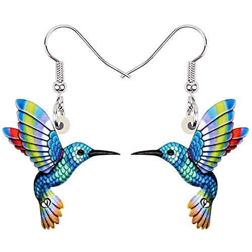BAMAY Acryl Neuheit Kolibri Ohrringe Vögel Hängend Baumeln Mode Schmuck für Damen Mädchen Sommer Charms Geschenke (Azurblau) von BAMAY