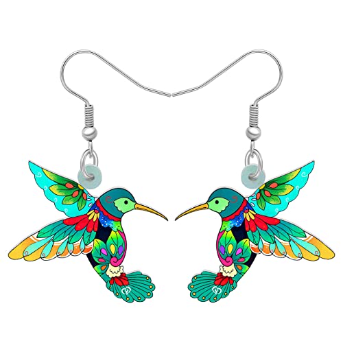 BAMAY Acryl Neuheit Kolibri Ohrringe Vögel Hängend Baumeln Mode Schmuck für Damen Mädchen Sommer Charms Geschenke (Grün) von BAMAY