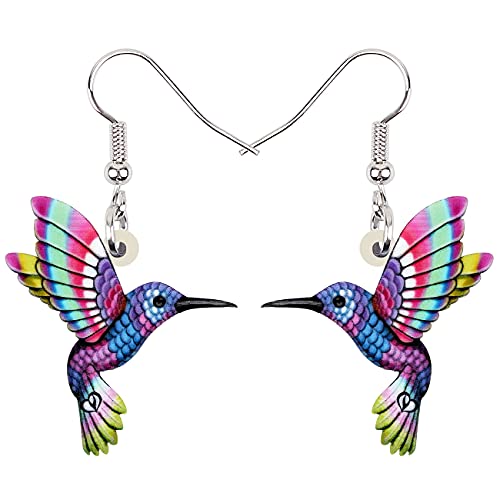 BAMAY Acryl Neuheit Kolibri Ohrringe Vögel Hängend Baumeln Mode Schmuck für Damen Mädchen Sommer Charms Geschenke (Violett) von BAMAY