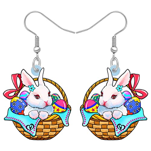 BAMAY Acryl Ostern Ostereier Kaninchen Hase Ohrringe Hängend Schmuck Geschenke für Damen Mädchen Kinder Deko(Multi) von BAMAY