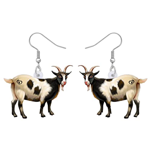 BAMAY Acryl Süß Ohrringe Ziege Hängend Baumeln Schaf Geschenke Schmuck für Damen Mädchen Zubehör Deko (Schwarz) von BAMAY