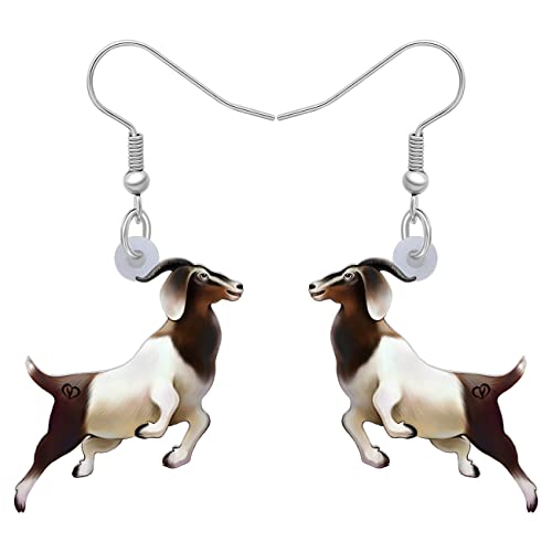 BAMAY Acryl Süß Ohrringe Ziege Hängend Baumeln Schaf Geschenke Schmuck für Damen Mädchen Zubehör Deko (Weiß) von BAMAY